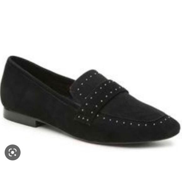 Bleeker & bond black suede studded loafers size 7 - Picture 1 of 11